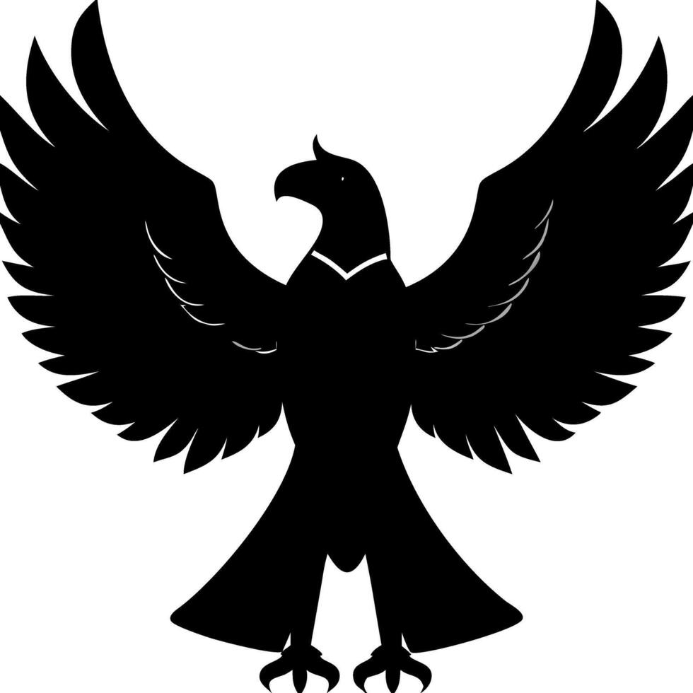 Majestic Eagle Silhouette Art for Tattoos and Design Projects vector