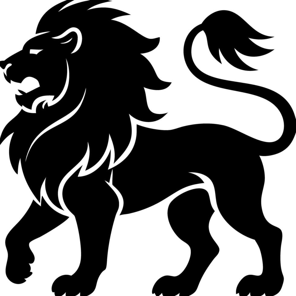 Majestic Lion Silhouette Art for Tattoos and Design Projects vector