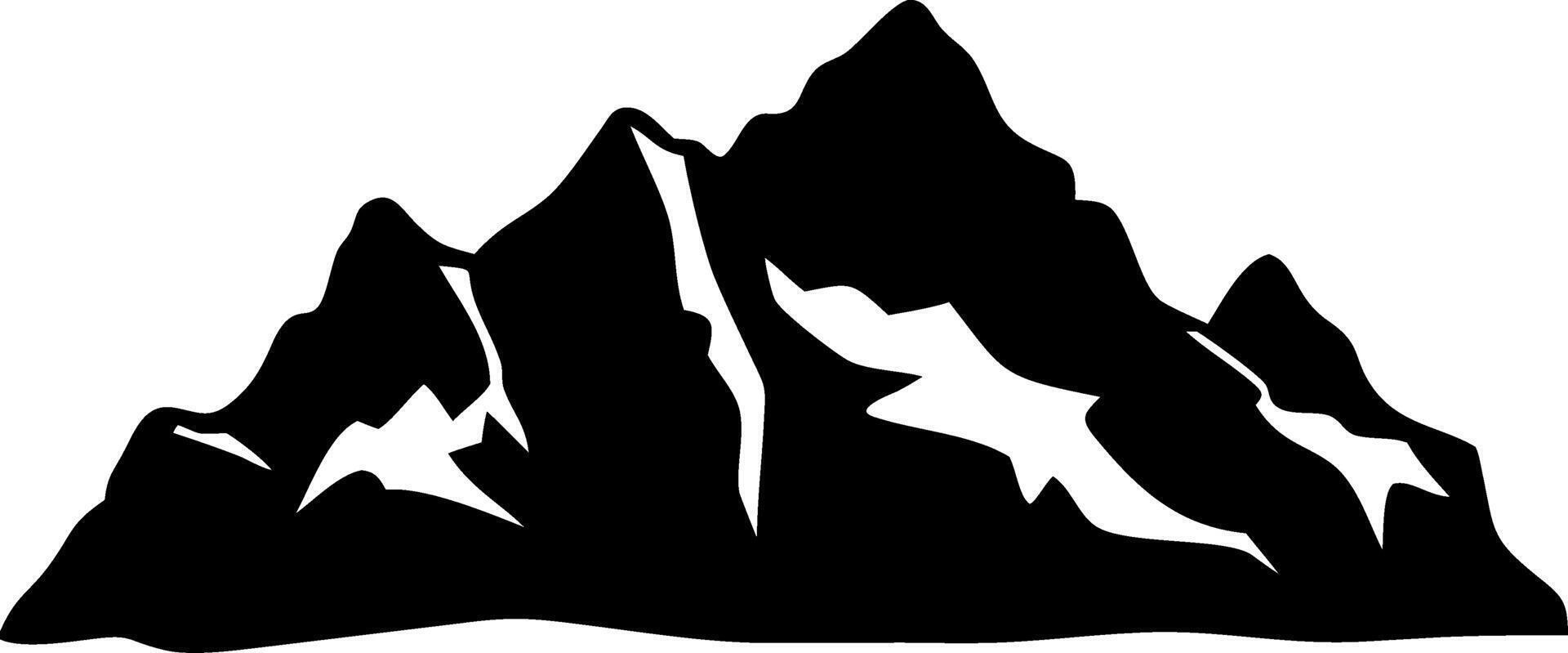 Majestic Mountain Silhouette for Nature Inspired Tattoo and Design Projects vector