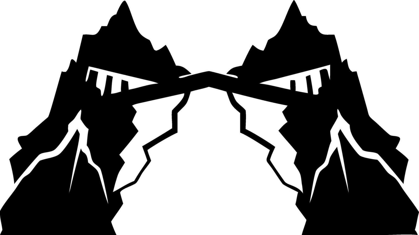 Majestic Mountain Silhouette Symmetrical Design for Artistic Decoration vector