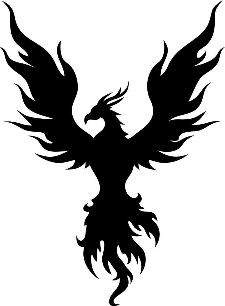 Majestic Phoenix Silhouette for Tattoo and Graphic Design vector