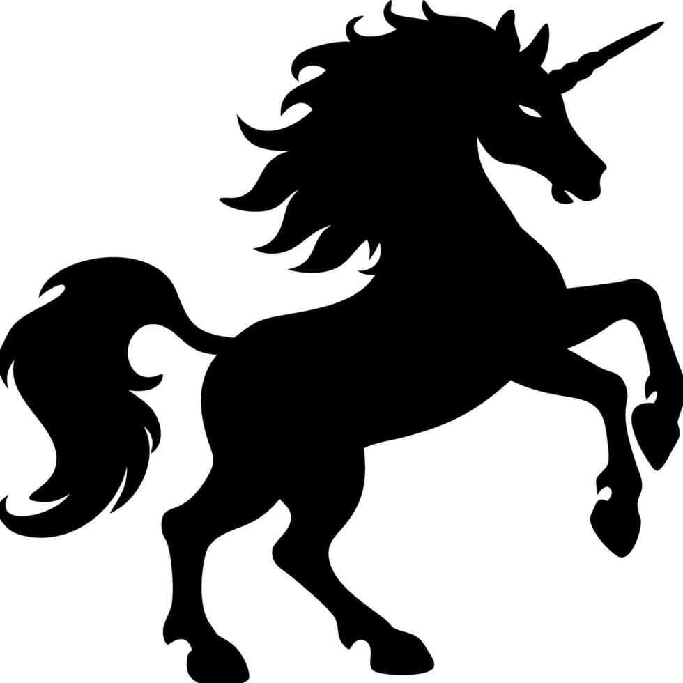 Majestic Unicorn Silhouette Art for Tattoos and Crafting vector