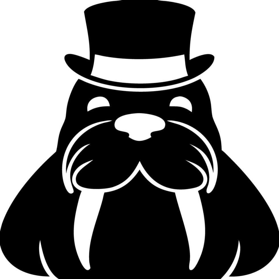 Majestic Walrus with Top Hat for Styles and Coloring Books vector
