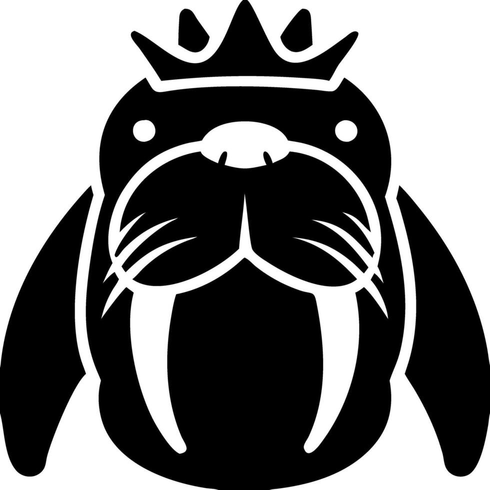 Majestic Walrus Wearing Crown Illustration for Design and Decoration vector