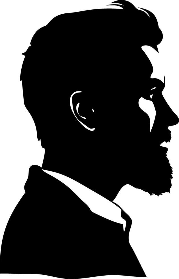 Male Silhouette Side Profile in Black for Art and Design Projects vector