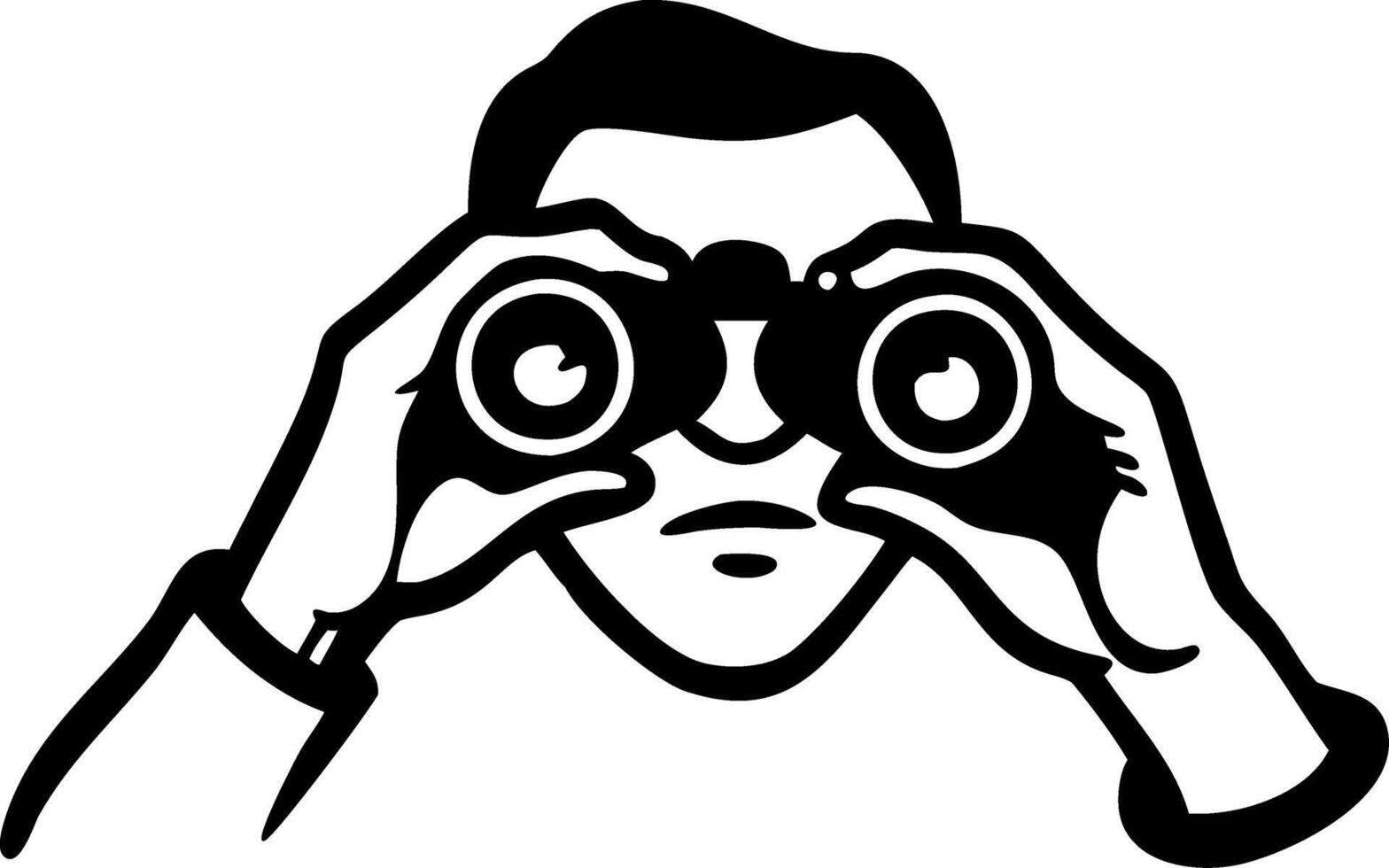 Man Using Binoculars Illustration for Observation and Exploration Concepts vector