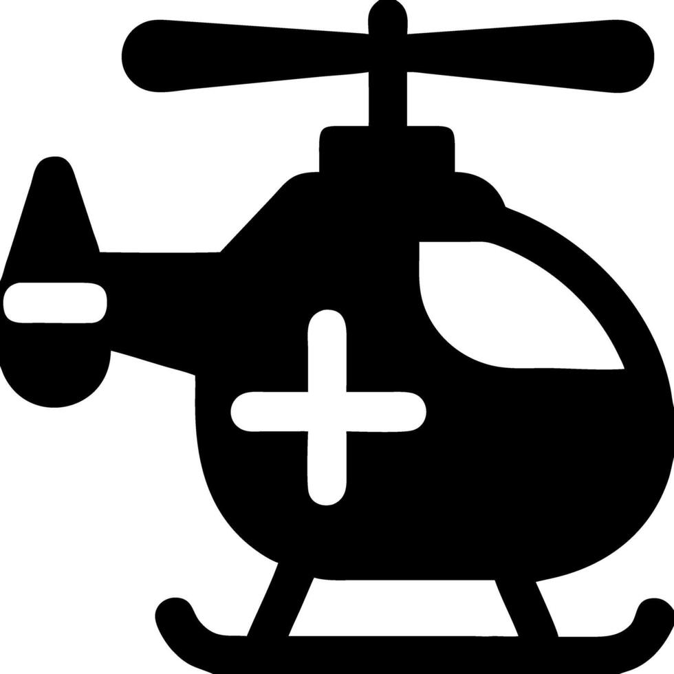 Medical Helicopter Silhouette for Healthcare Designs and Emergency Illustrations vector