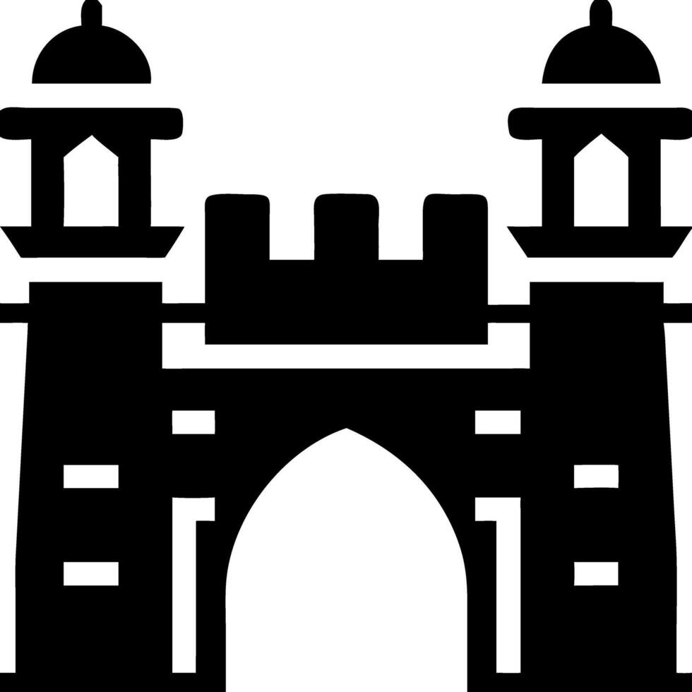 Medieval Castle Silhouette Illustration for Logo or Design vector