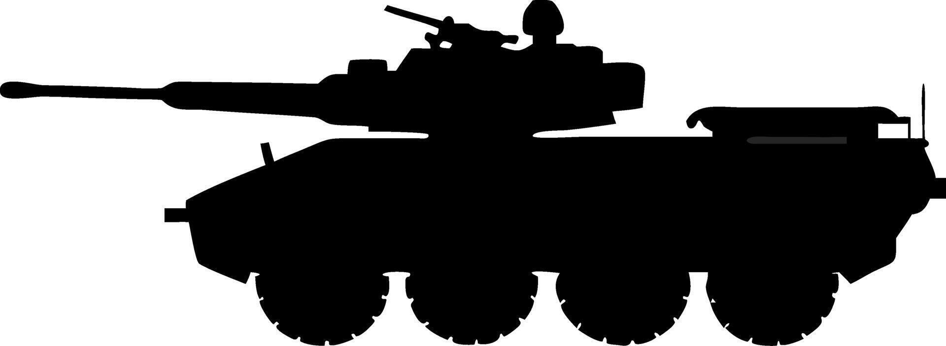 Military Armored Vehicle Silhouette for Tactical Design and Decoration vector