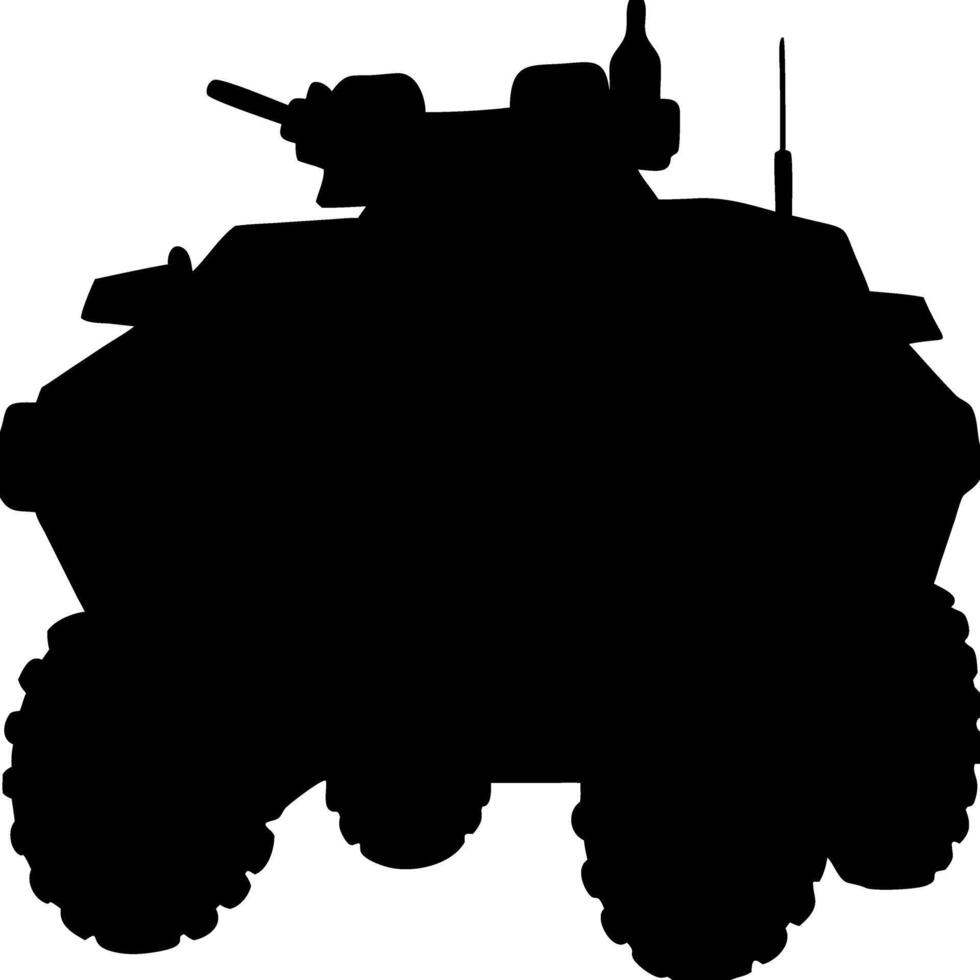 Military Armored Vehicle Silhouette for Design and Educational Use vector