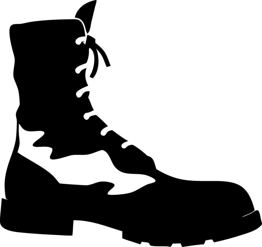 Military Combat Boot Silhouette for Design and Decoration Projects vector