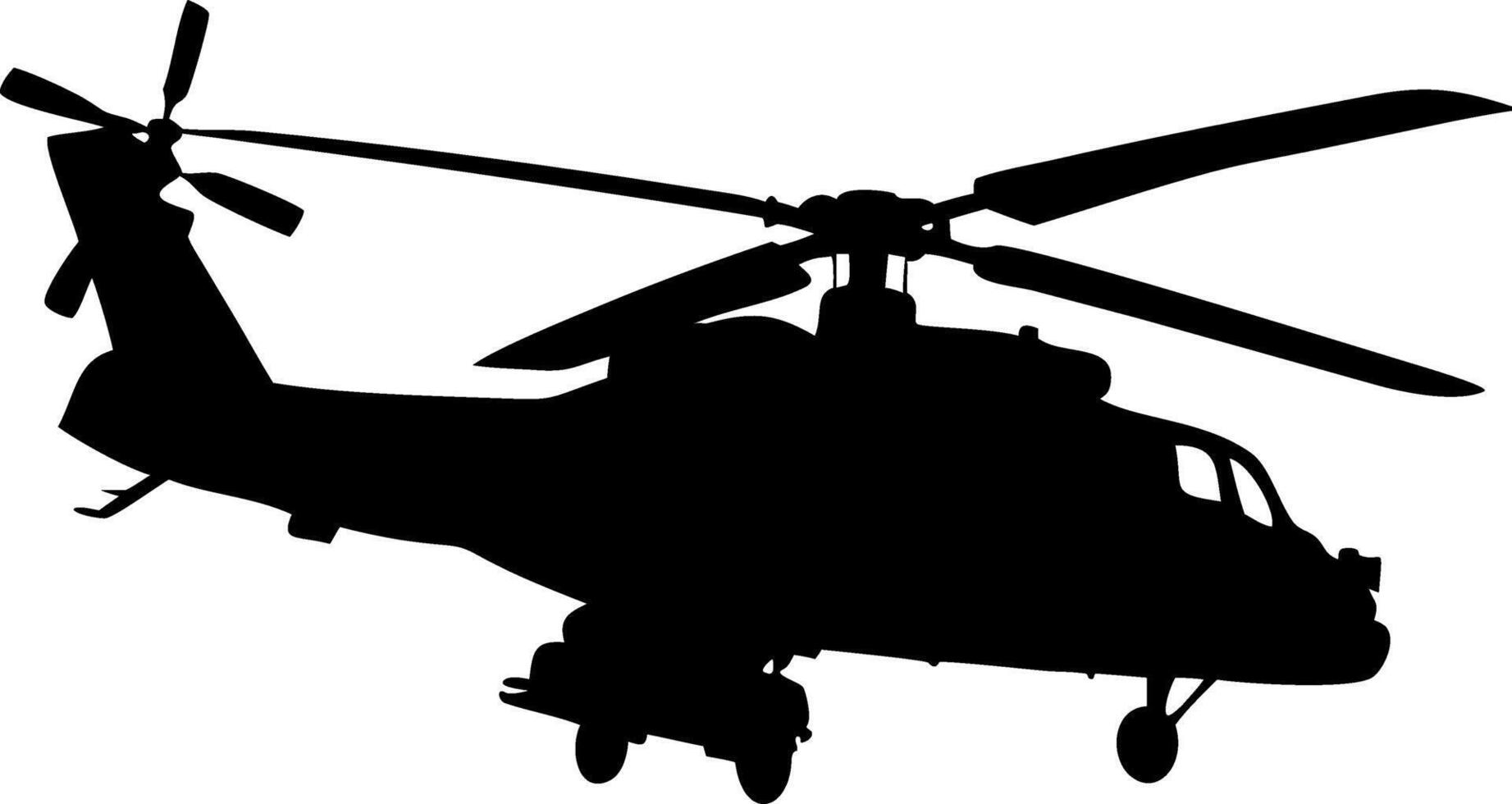 Military Helicopter Silhouette Graphic for Design and Illustration vector