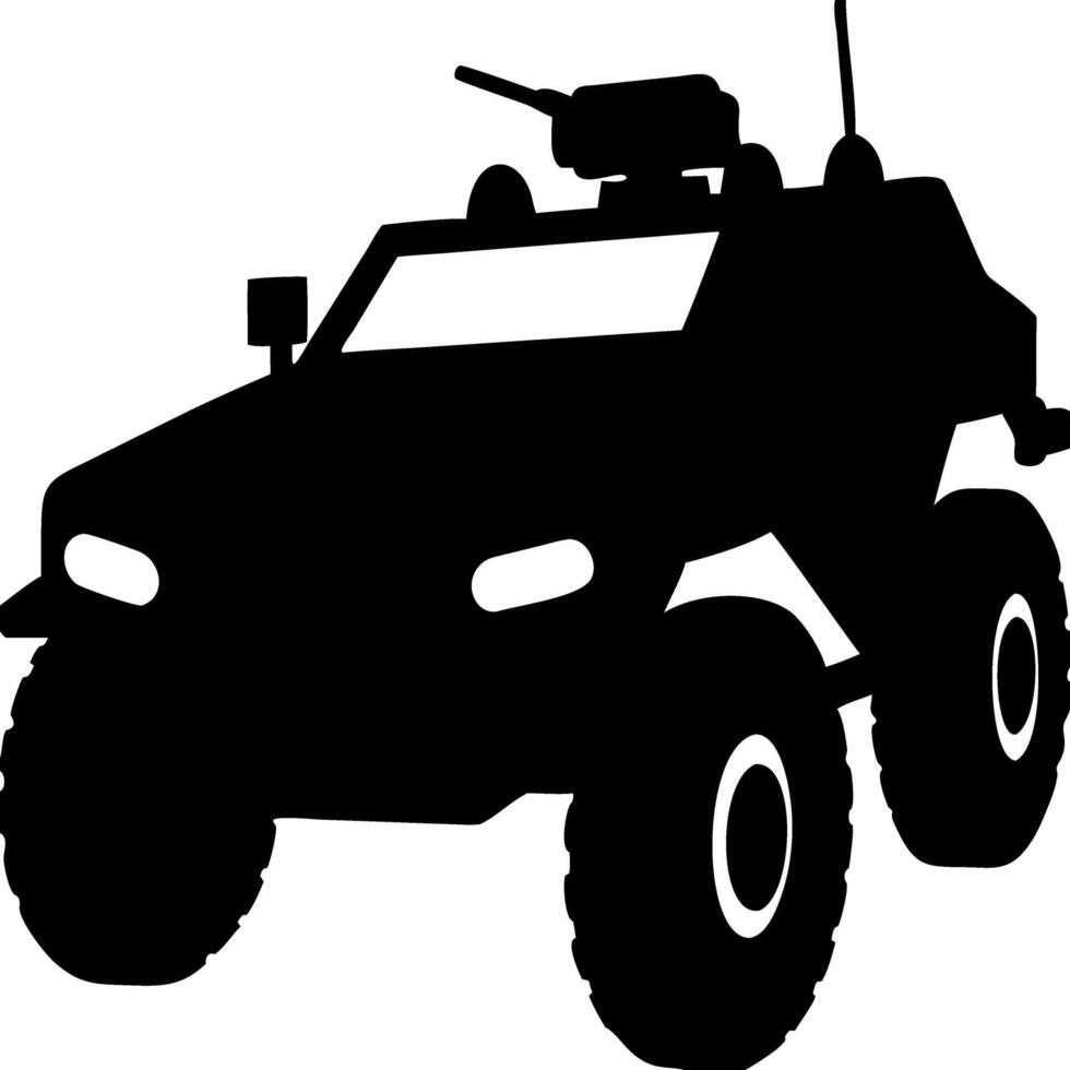 Military Armored Vehicle Silhouette Illustration for Tactical Designs and Graphics vector