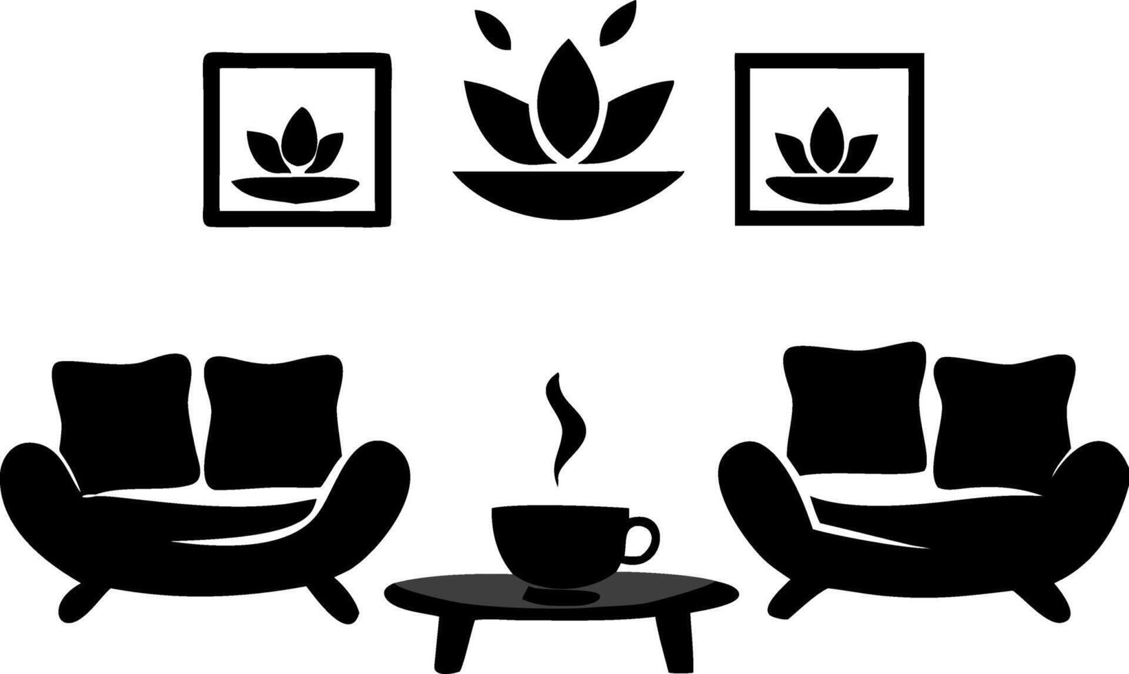 Minimalist Coffee Lounge Illustration for Home Decor and Design vector