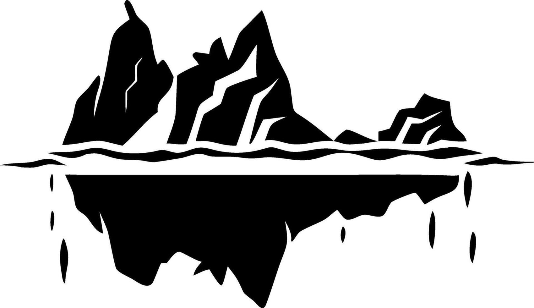 Minimalist Iceberg Outline for Artistic Design and Tattoo Inspiration vector