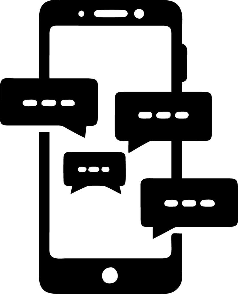 Mobile Phone Chat for Messaging App and Communication Design vector