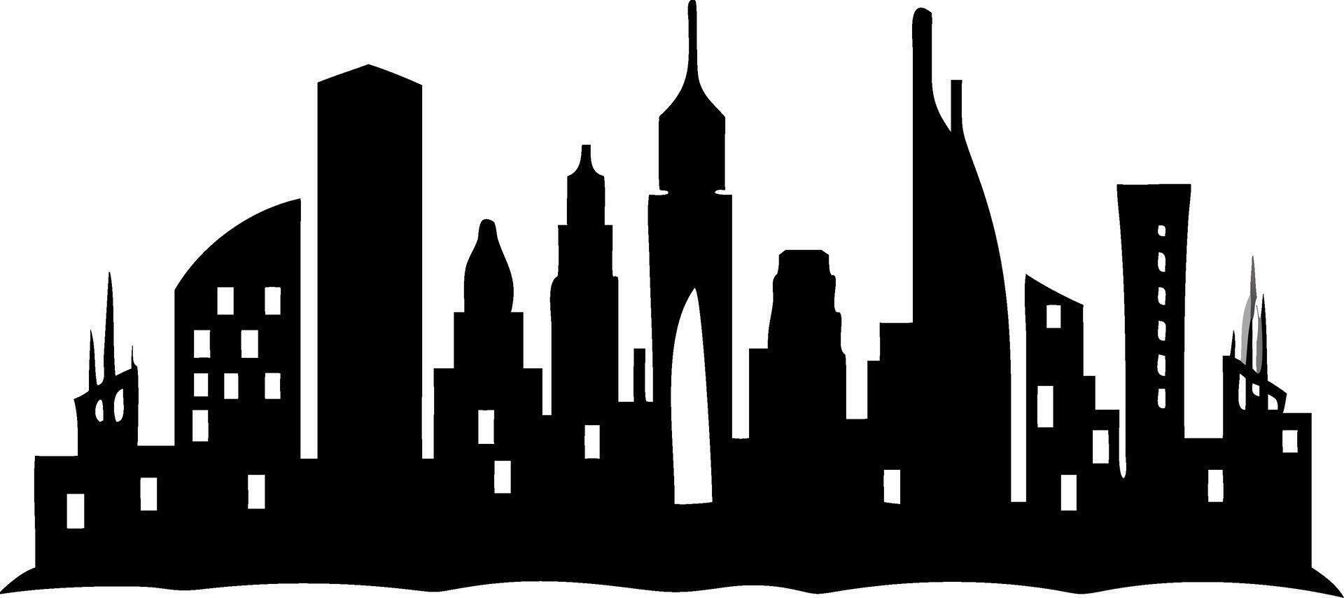 Modern City Skyline Silhouette Art for Graphic Design and Decoration vector