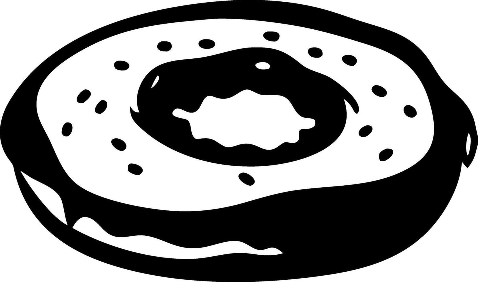 Monochrome Bagel Illustration Perfect for Bakery Logos and T-Shirt Designs vector