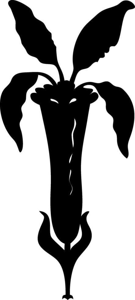 Monochrome Floral Art Silhouette for Tattoo and Design Projects vector