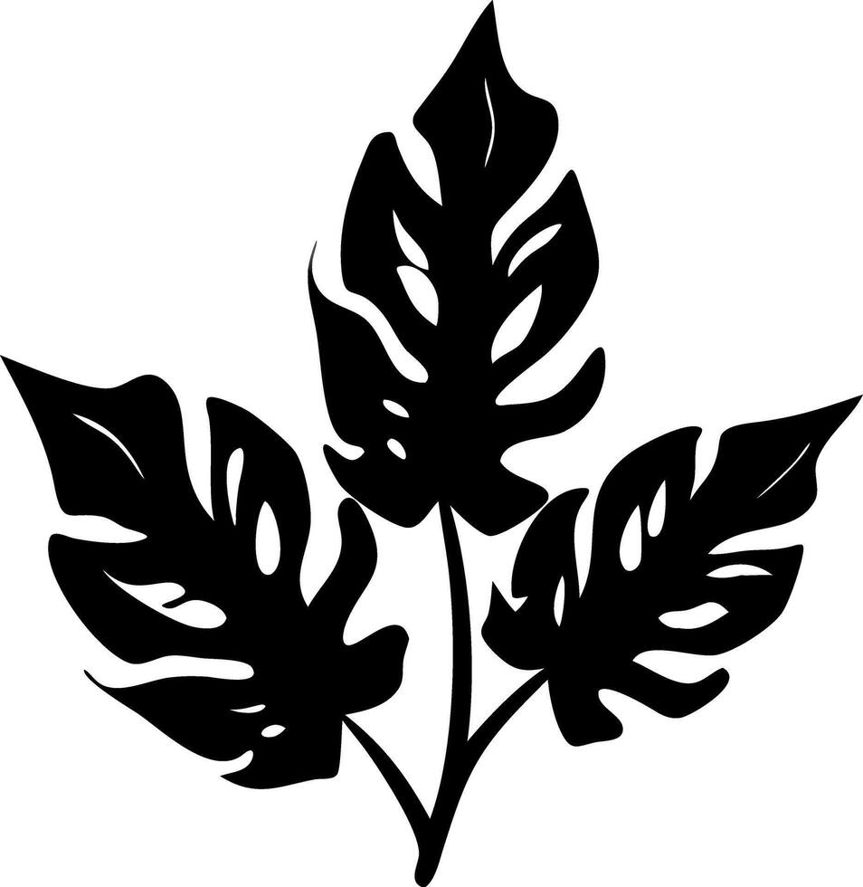 Monstera Leaf Silhouette Tropical Botanical Design for Art and Decoration vector