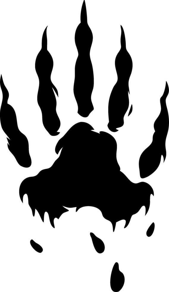 Mysterious Animal Claw Handprint Illustration for Tattoos and Design vector