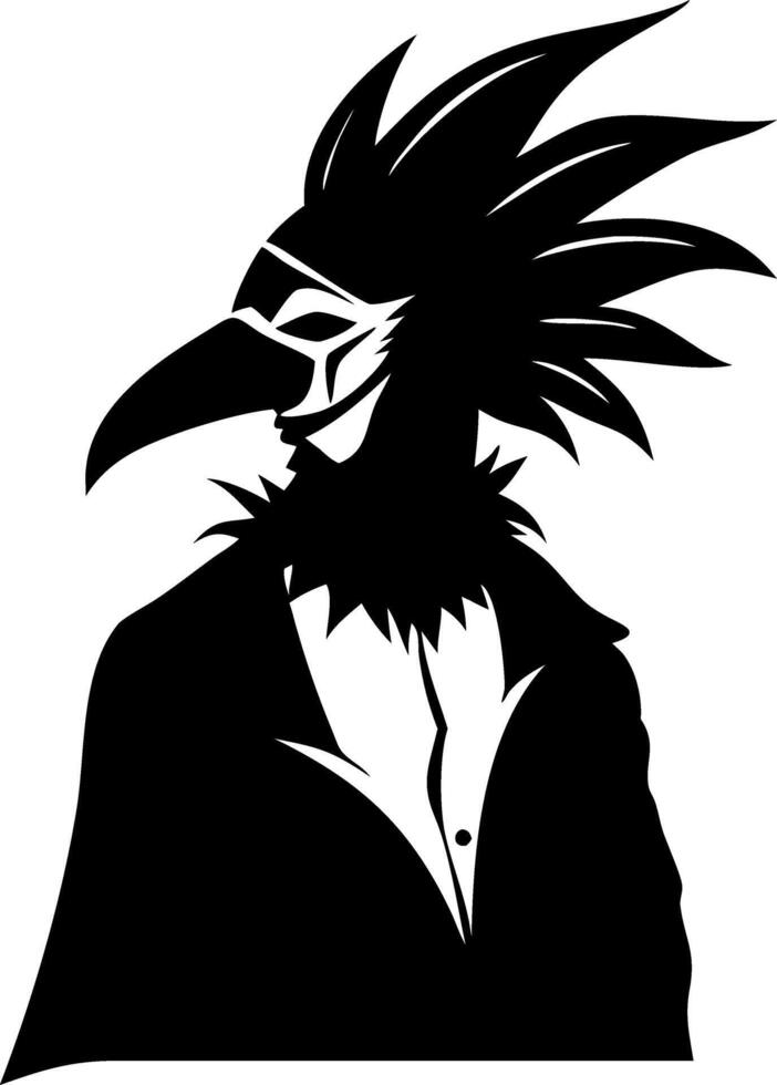 Mysterious Raven Plague Doctor Silhouette Art for Tattoo and Design vector