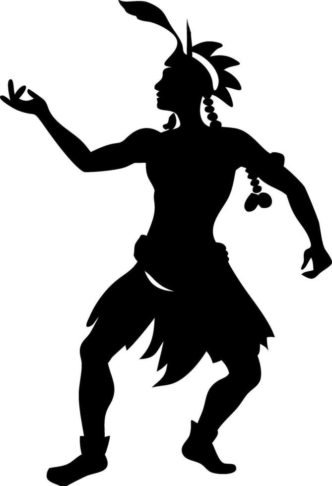 Native American Silhouette Figure Illustration for Cultural Art and Design Projects vector
