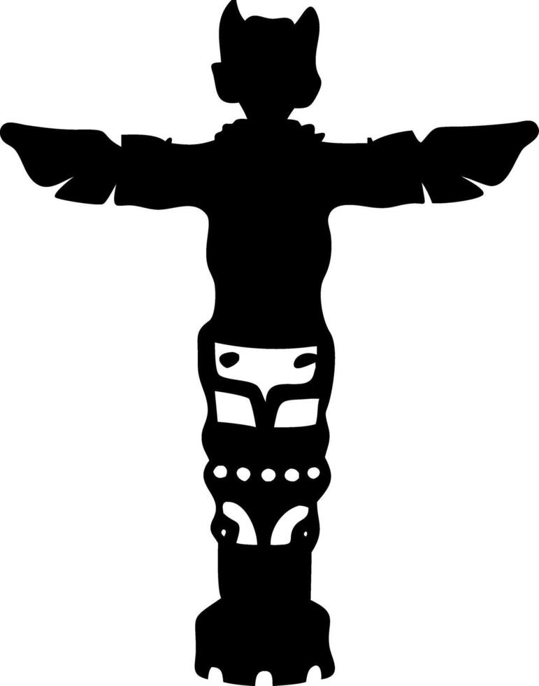 Native Style Totem Pole Silhouette for Creative Design Applications vector
