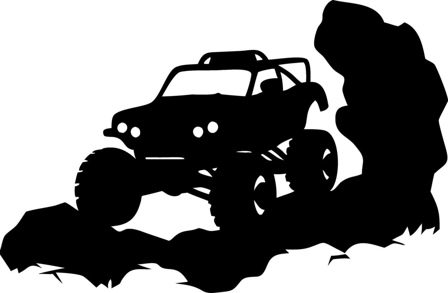 Off Road Adventure Silhouette Art Ideal for Automotive Design and Tattoo Inspiration vector