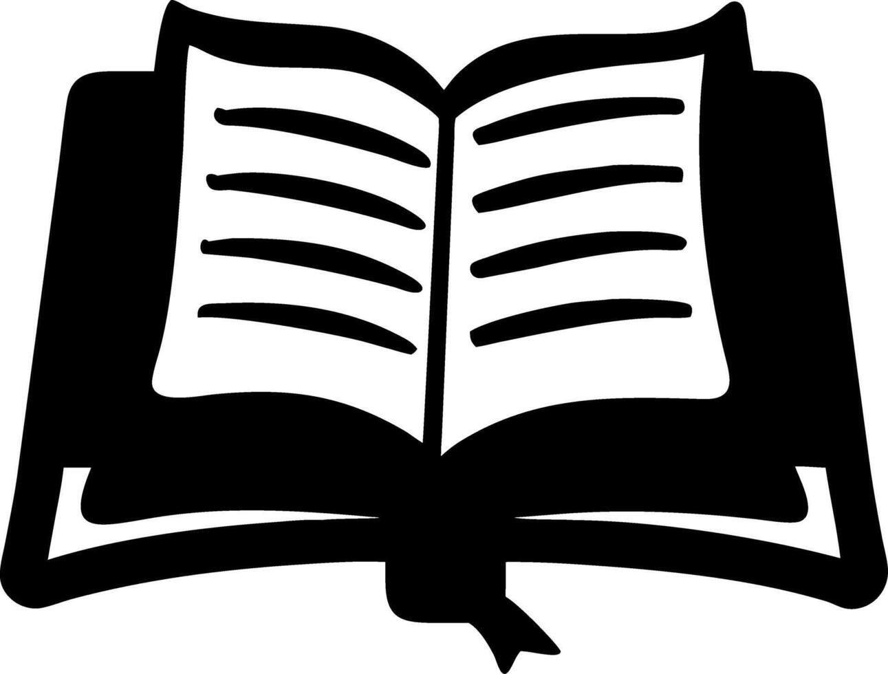 Open Book Silhouette Illustration for Educational and Literary Design vector