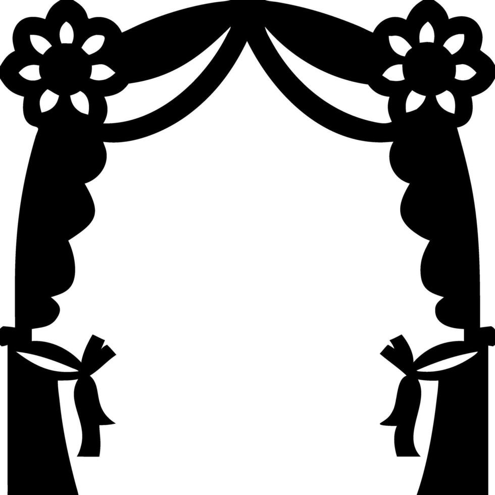 Ornate Floral Arch Silhouette for Wedding Invitations and Crafting Projects vector