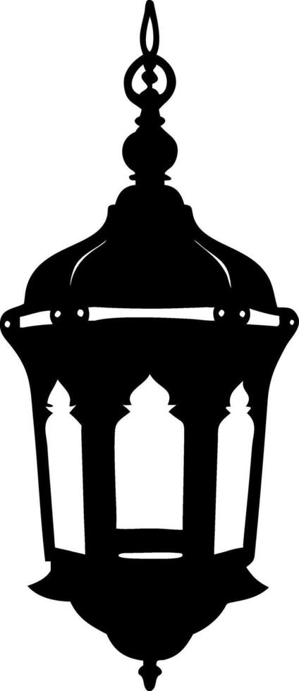 Ornate Vintage Lantern Silhouette Illustration for Decorative Design vector