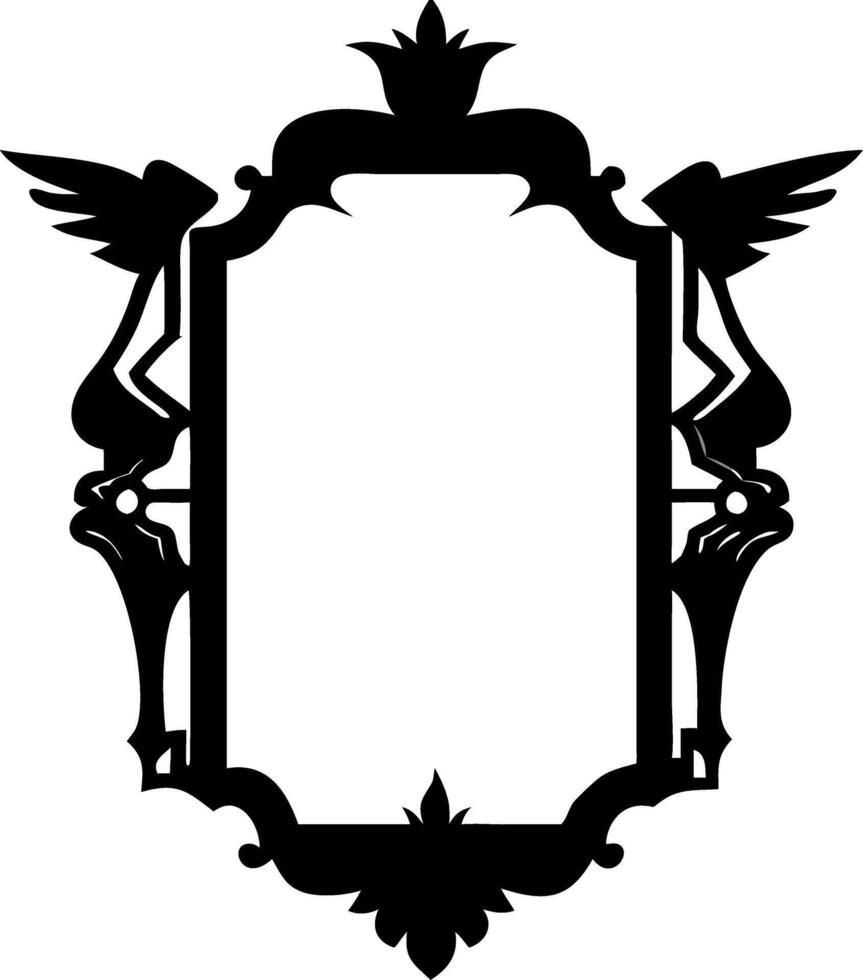 Ornate Victorian Angel Frame Silhouette for Art Projects and Invitations vector