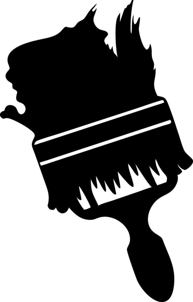 Paintbrush Silhouette Creative Art Design for Tattoo and Coloring Book vector