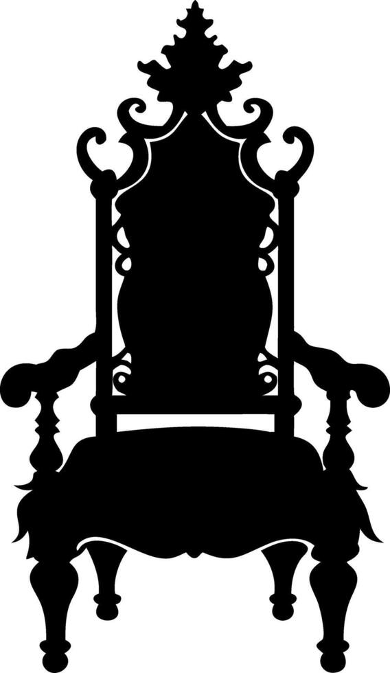 Ornate Throne Chair Silhouette Perfect for Tattoo or Coloring Book Design vector