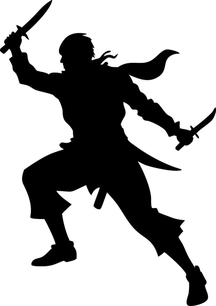 Pirate Silhouette Graphic for Adventure Themes and Illustrations vector