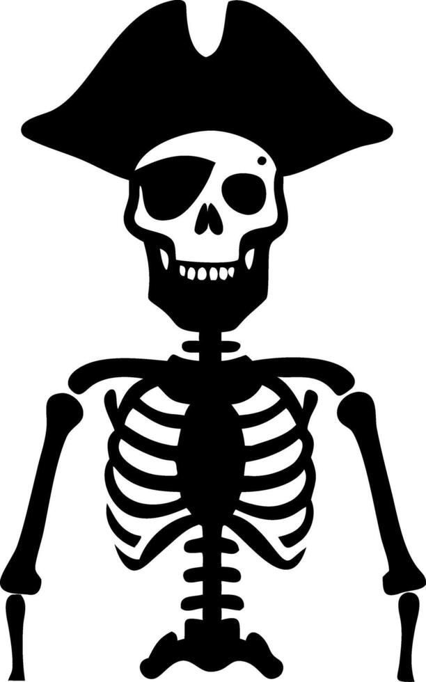 Pirate Skeleton Illustration for Halloween and Tattoo Designs vector