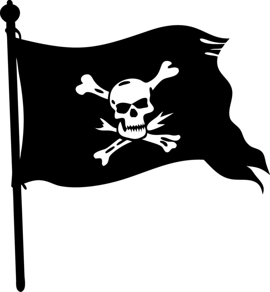 Pirate Skull and Crossbones Illustration for Tattoos and Graphic Design vector