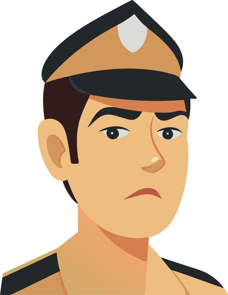 Police Officer Cartoon Illustration for Educational and Graphic Design Use vector
