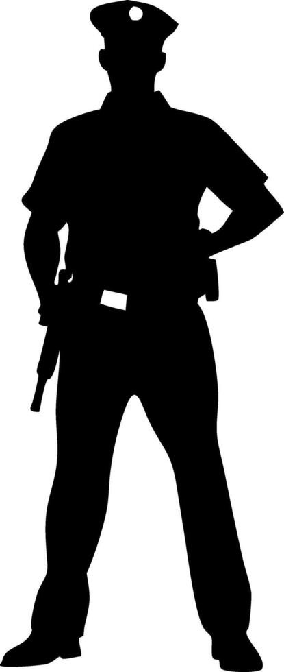 Police Officer Silhouette Illustration for Security and Law Enforcement Designs vector