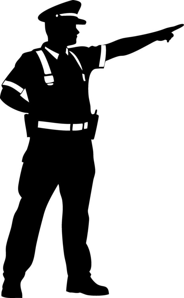 Police Officer Silhouette Illustration for Security and Safety Representation vector