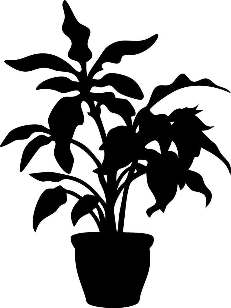 Potted Plant Silhouette Art for Home Decor and Design Projects vector