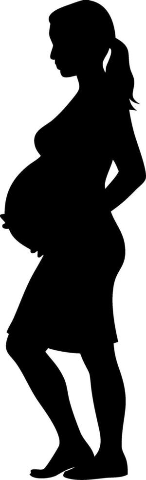 Pregnant Woman Silhouette for Maternity Design and Decor vector