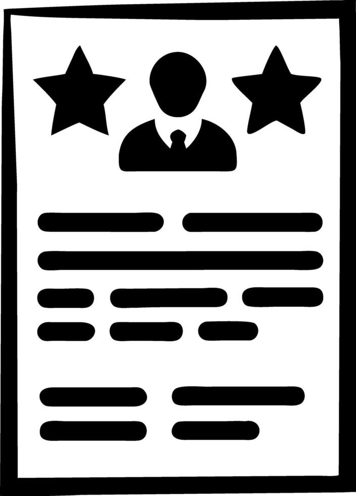 Professional Resume Layout with Stars and Profile Illustration for Design Projects vector