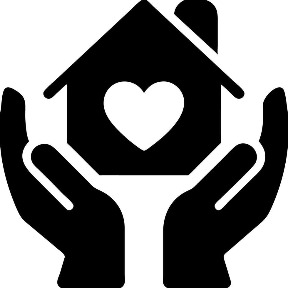 Protective Hands Holding House with Heart Symbol for Care and Safety Illustrations vector