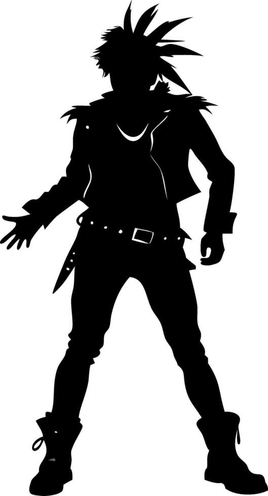 Punk Rocker Silhouette Art for Fashion Design and Graphic Projects vector