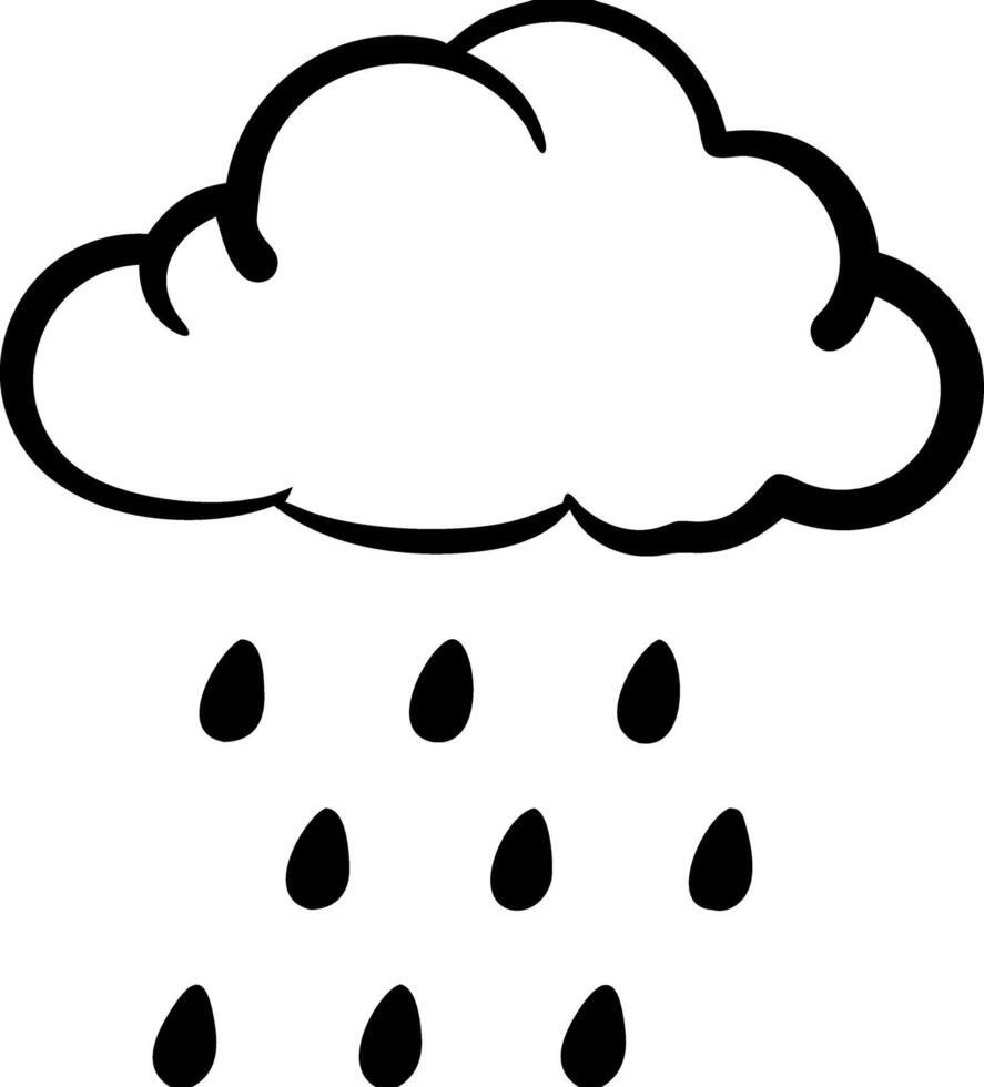 Rain Cloud with Raindrops Weather for Apps and Design Projects vector
