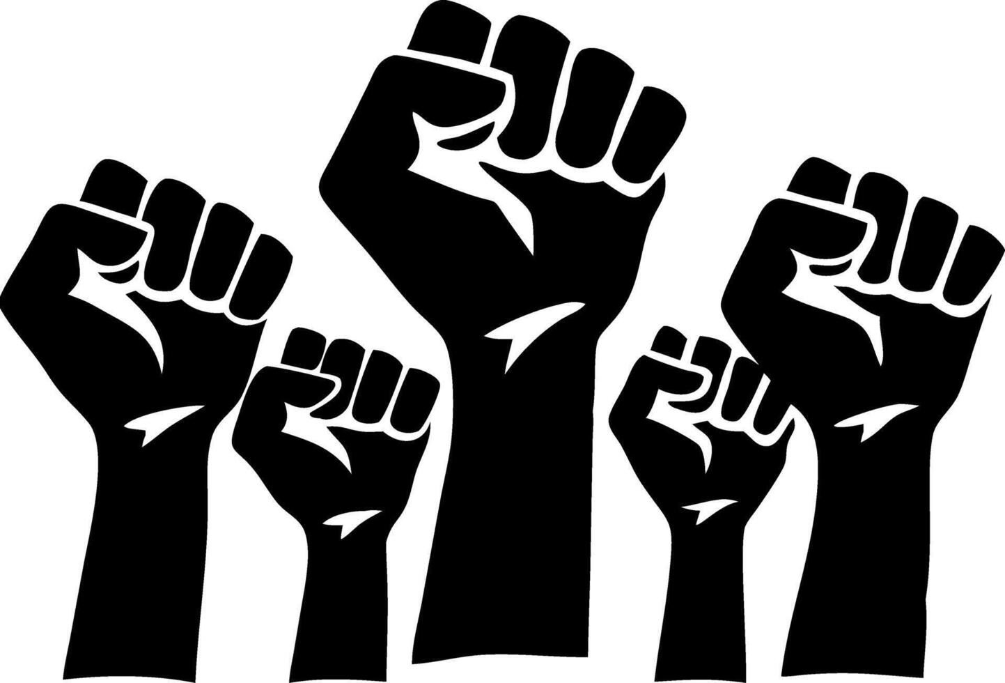 Raised Fists Symbolizing Unity and Empowerment for Activism and Posters vector