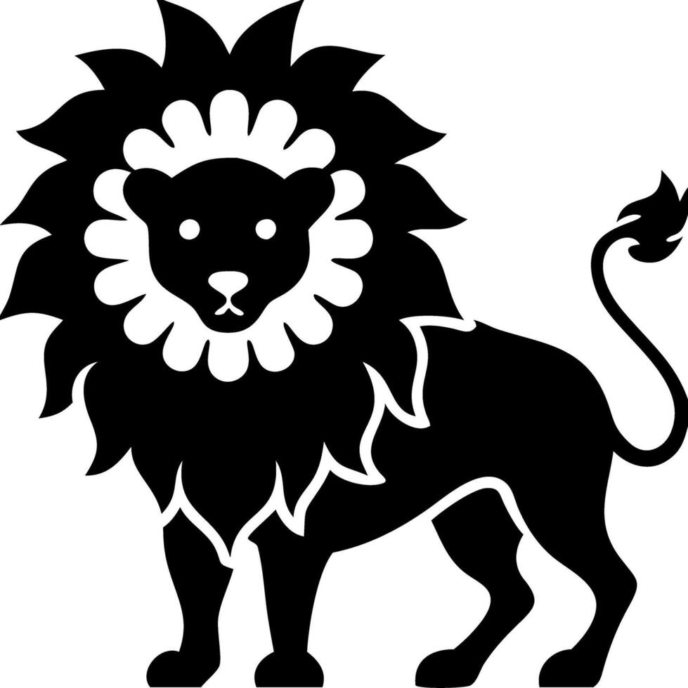 Regal Lion Silhouette for Tattoos and Graphic Design Art vector