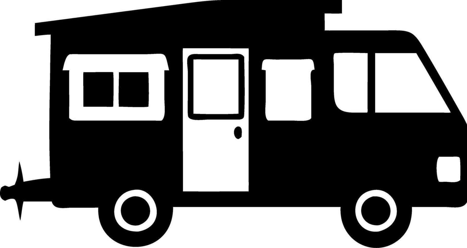 Retro Camper Van Silhouette for Travel and Adventure Designs vector